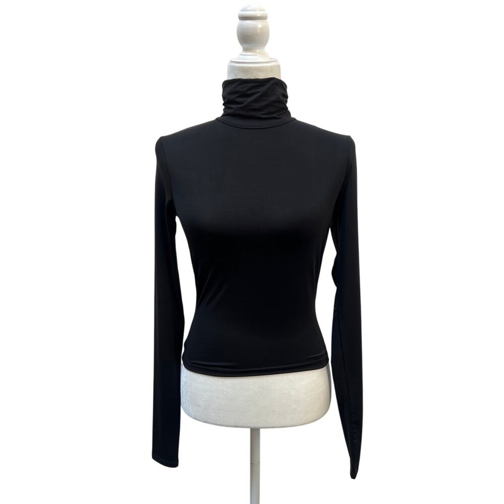 WAYF x Cherie Madeleine Long Sleeve Turtleneck Top Women's Size XS Black
